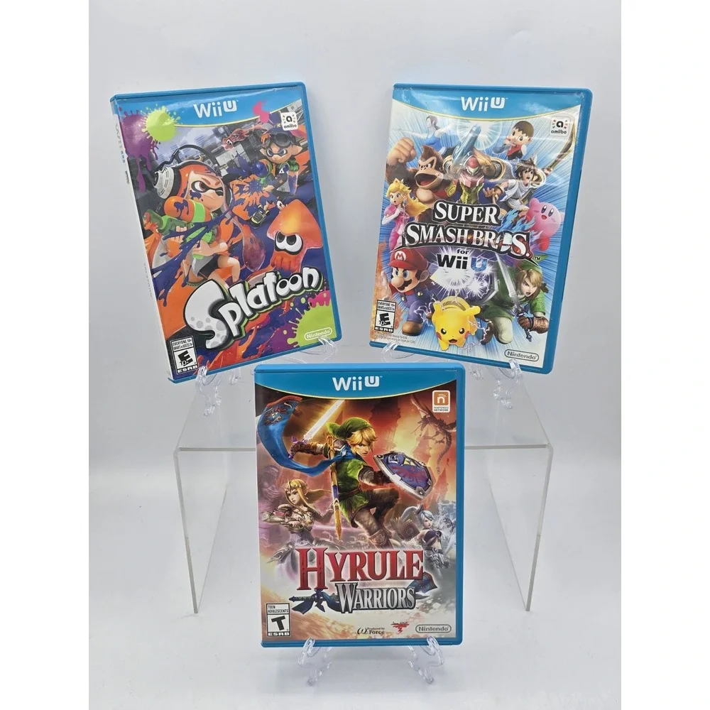 3 Lot Hyrule Warriors, Splatoon & Super Smash Bros - CIB w/Manual Tested Working